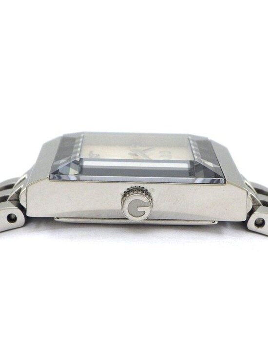 Gucci Watch Frame 128.4 3 Points Diamond Index Square White Shell Dial SS main image 9